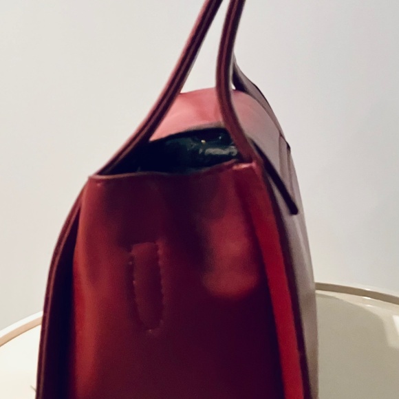 1960s-Style Cherry Red Structured Handbag - Picture 7 of 9